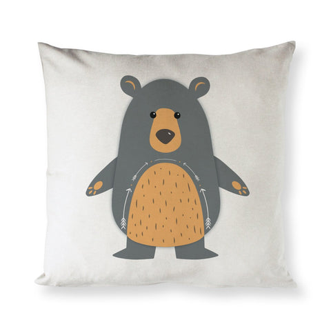 Bear Cotton Canvas Pillow Cover