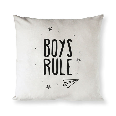 Boys Rule Cotton Canvas Pillow Cover