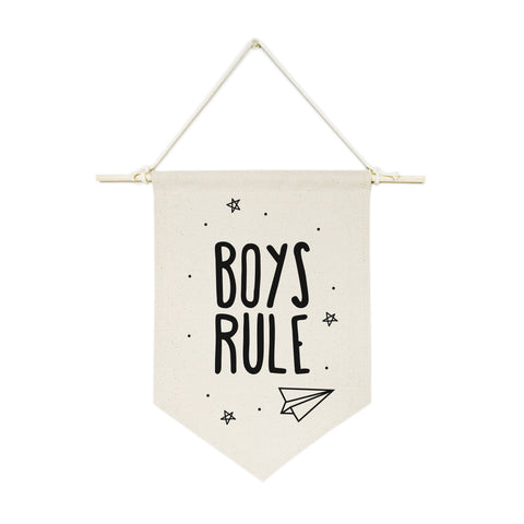 Boys Rule Hanging Wall Banner